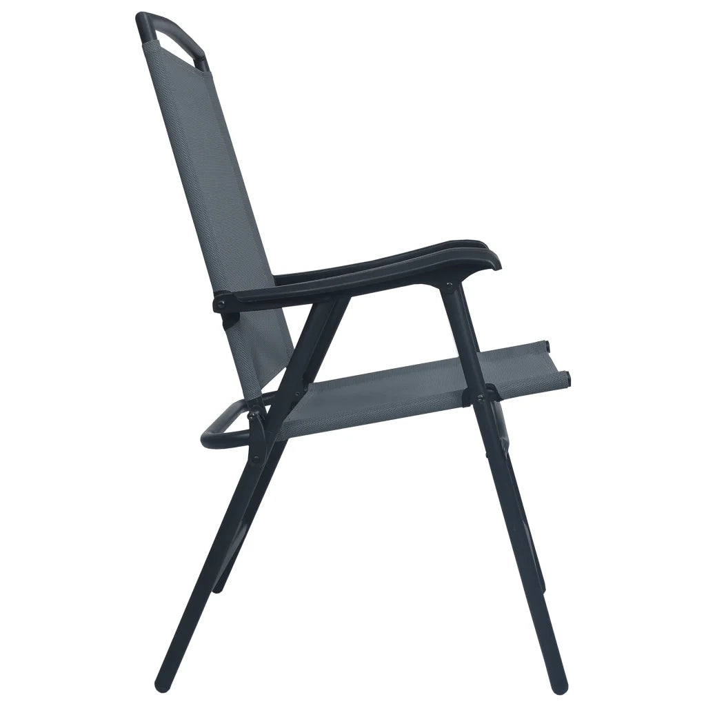 Sedie da Giardino Pieghevoli 2 pz in Textilene Grigie 47922