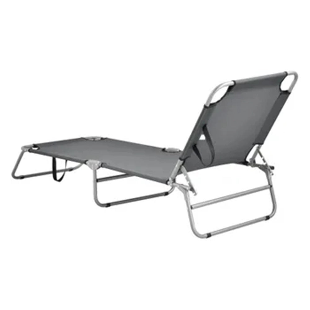 Trade Shop - Lettino In Textilene Grigio Per Mare Giardino Schienale Regolabile In 3 Posizioni 281046 -
