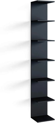 Libreria da parete Paolo, Nero, 30 x 190 cm, montabile per riporre libri e decorazioni