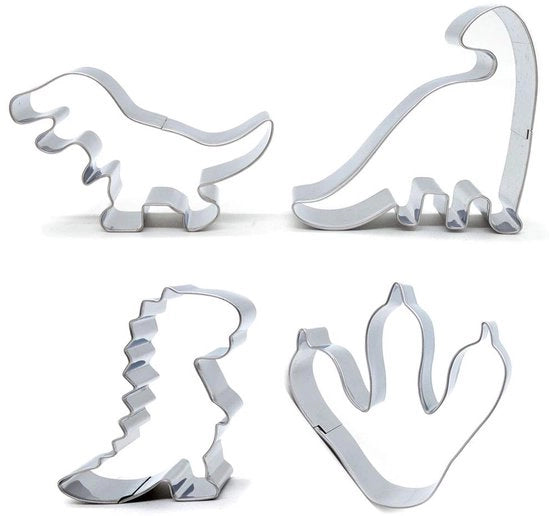 Set di utensili per sandwich in forma di dinosauro per bambini, 4 x utensili per sandwich in acciaio inossidabile in forma di dinosauro per bambini