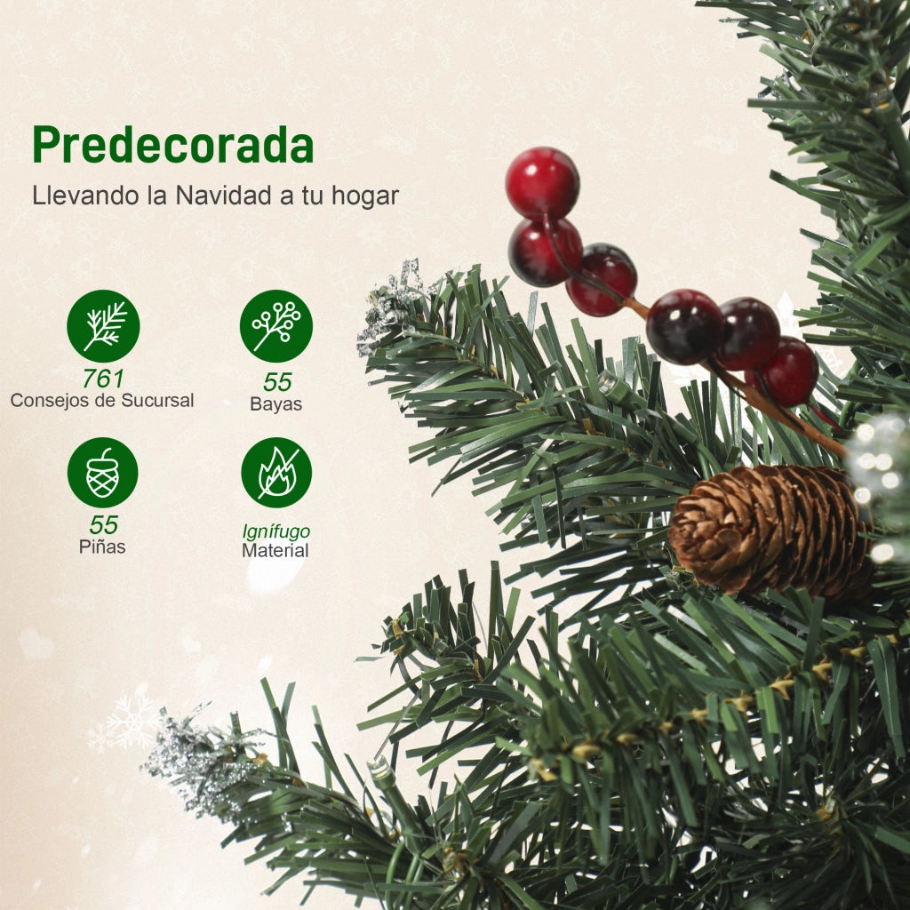 Albero di Natale Artificiale 230 cm con Luci LED ¨C Minimal ¨C Verde 7 Modi Illuminazione