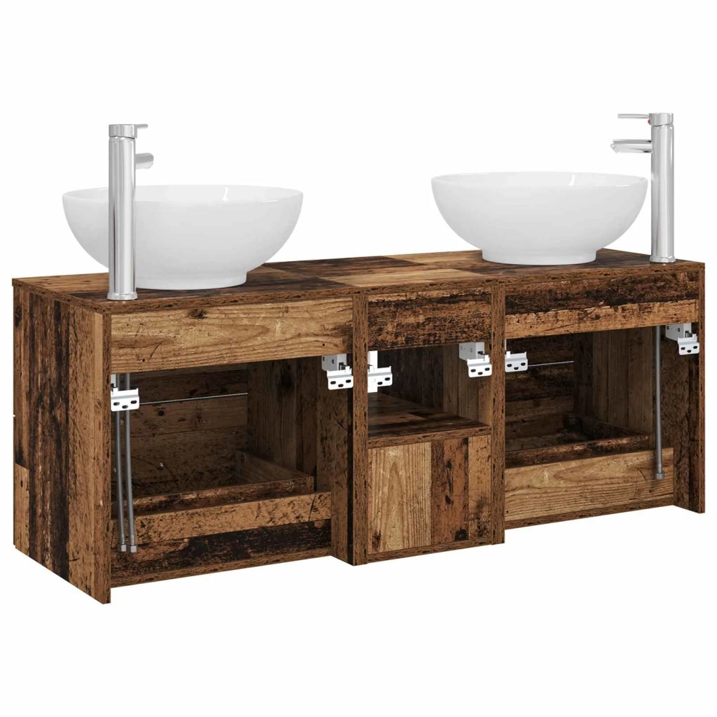 Set di mobili per il bagno 3 pz Legno antico 3405905
