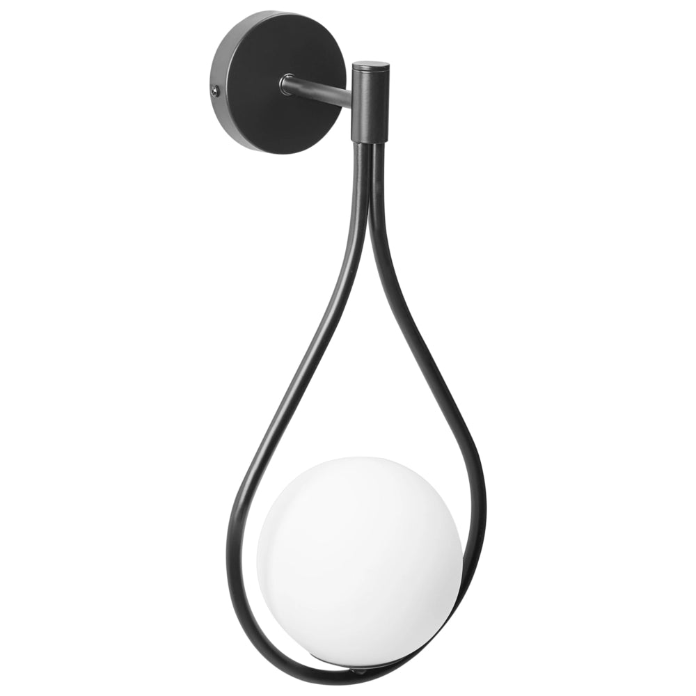 Lampada da parete Base in metallo nero Paralume in vetro Elegante forma a strappo Modern Glam