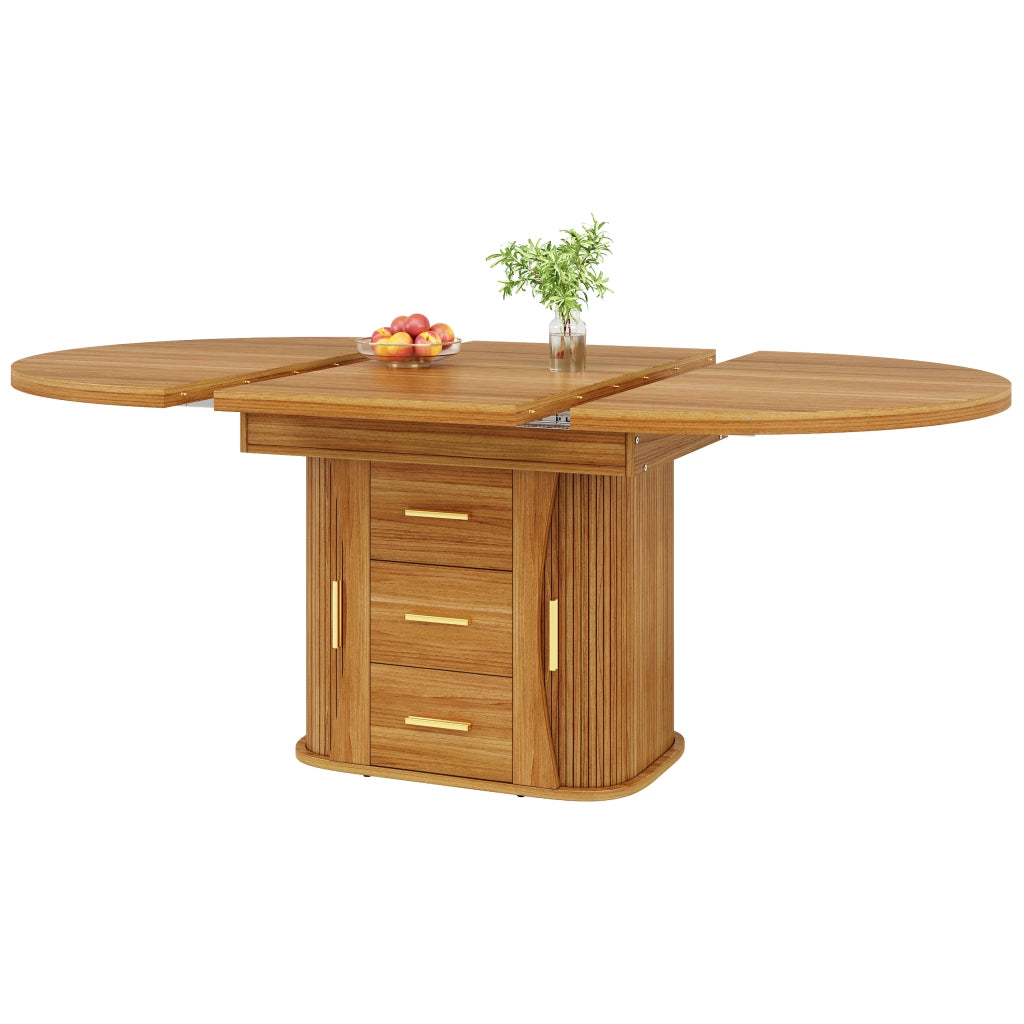 Tavolo da Pranzo Rotondo Allungabile ¨C MINIMAL ¨C Noce, 118-158 cm, 6 Persone
