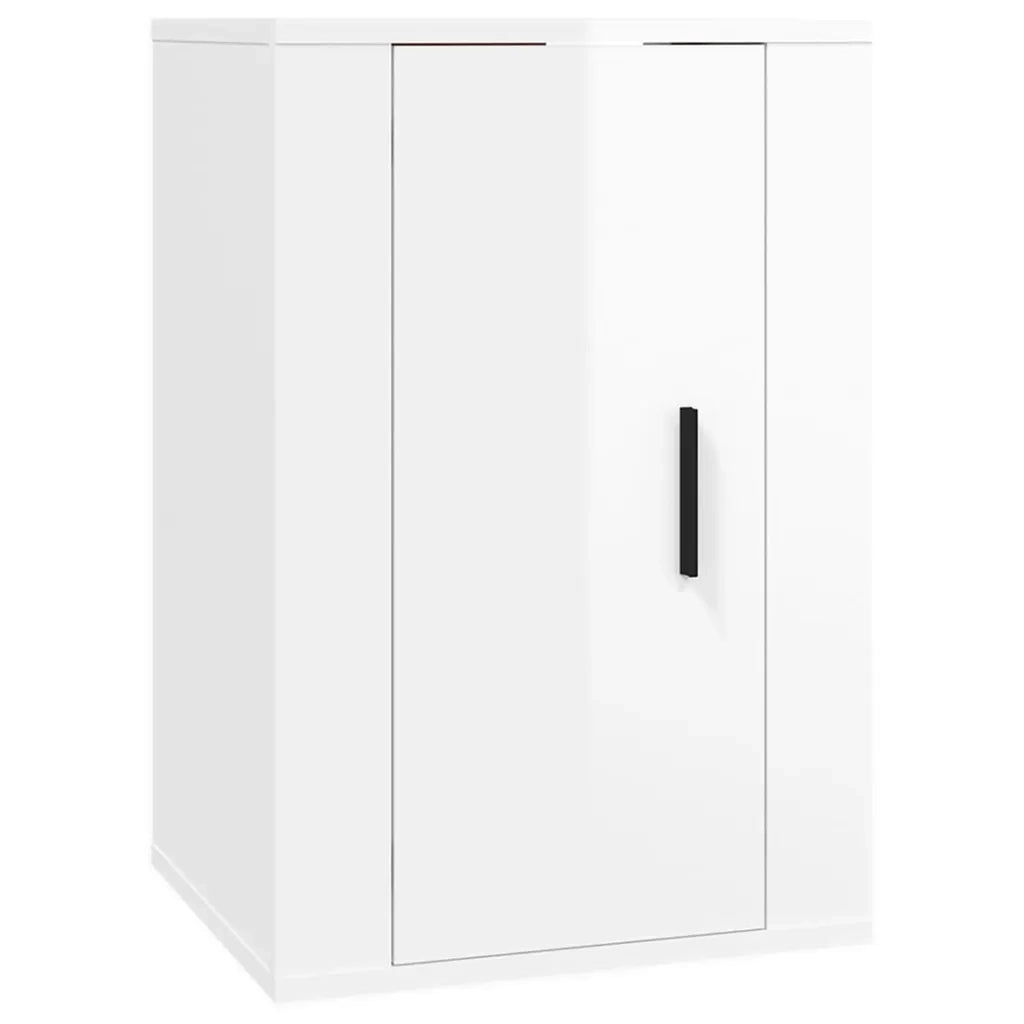 Mobili Porta TV a Parete 2 pz Bianco Lucido 40x34,5x60 cm 816661