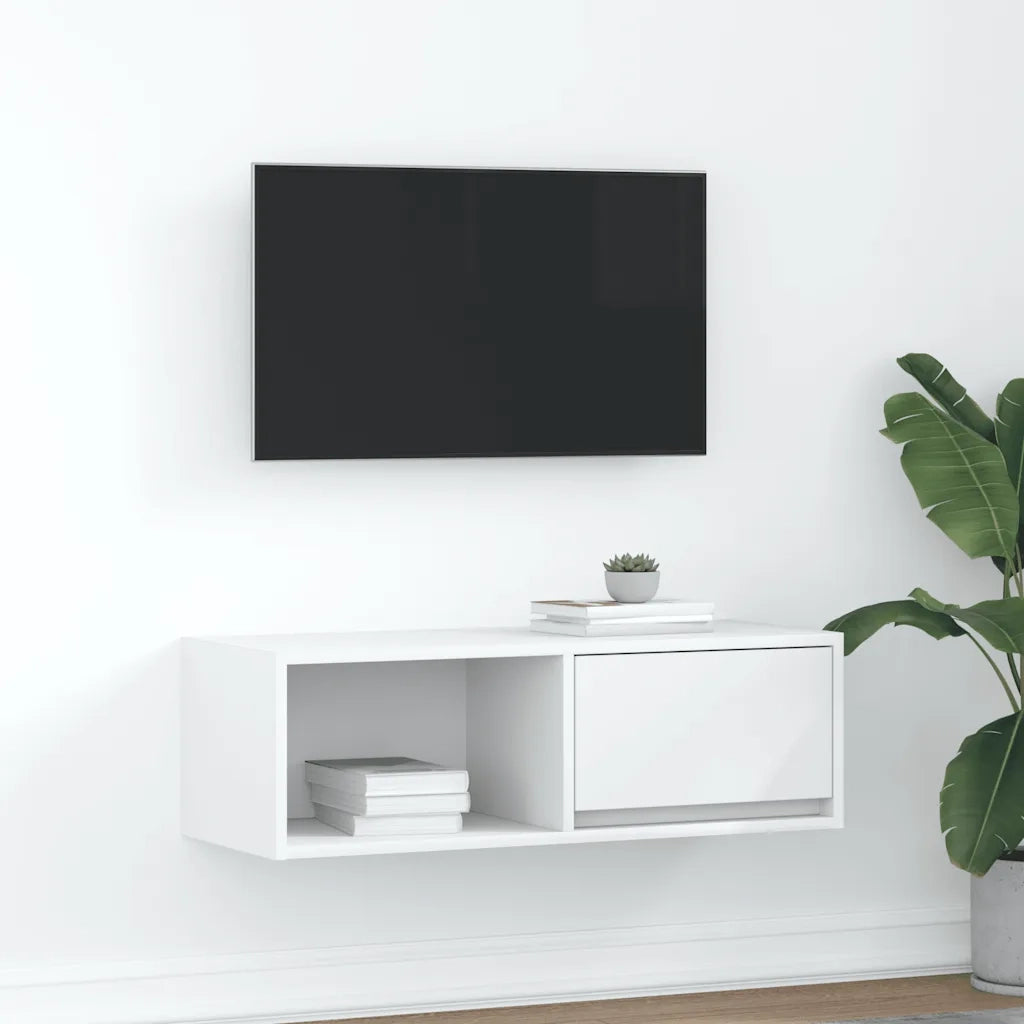 Mobile Porta TV-Mobile per TV-Credenza TV Bianco 80x31x25,5 cm in Legno Multistrato 370929