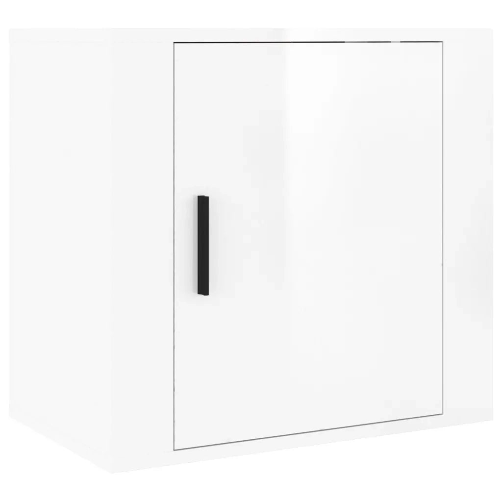 Comodino a Muro Bianco Lucido 50x30x47 cm 816868