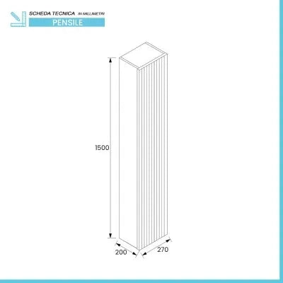 Pensile bagno sospeso cannettato H 150 cm verde  Bali