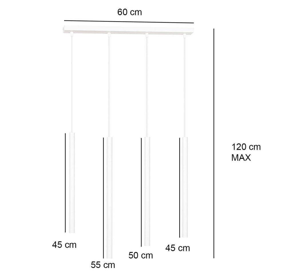 Lampadario Emibig Selter bianco metallo 4 luci 4xG9