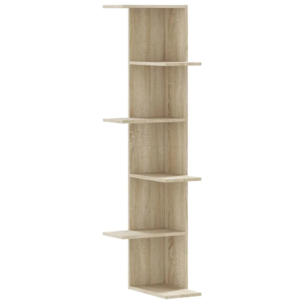 Scaffale Angolare Muro Rovere Sonoma 36,5x36,5x140 cm Legno 852629