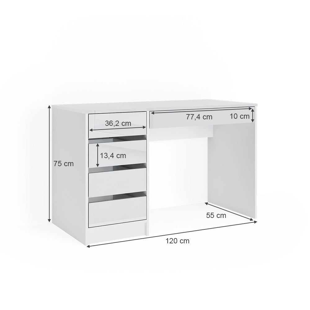 Vicco Tavolo da toeletta Bianco, 120 cm