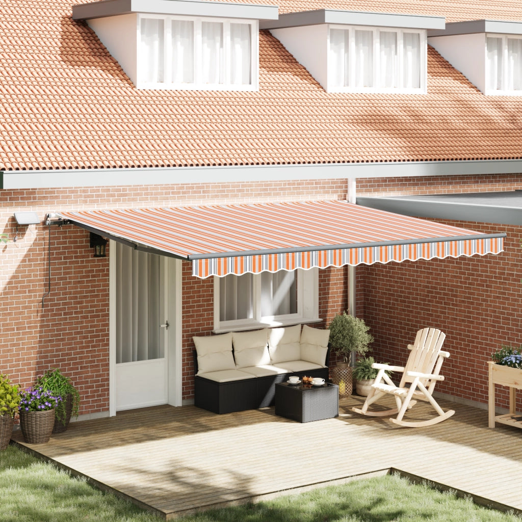 Tenda Retrattile Manuale con Striscia Multicolore LED 450x300 cm