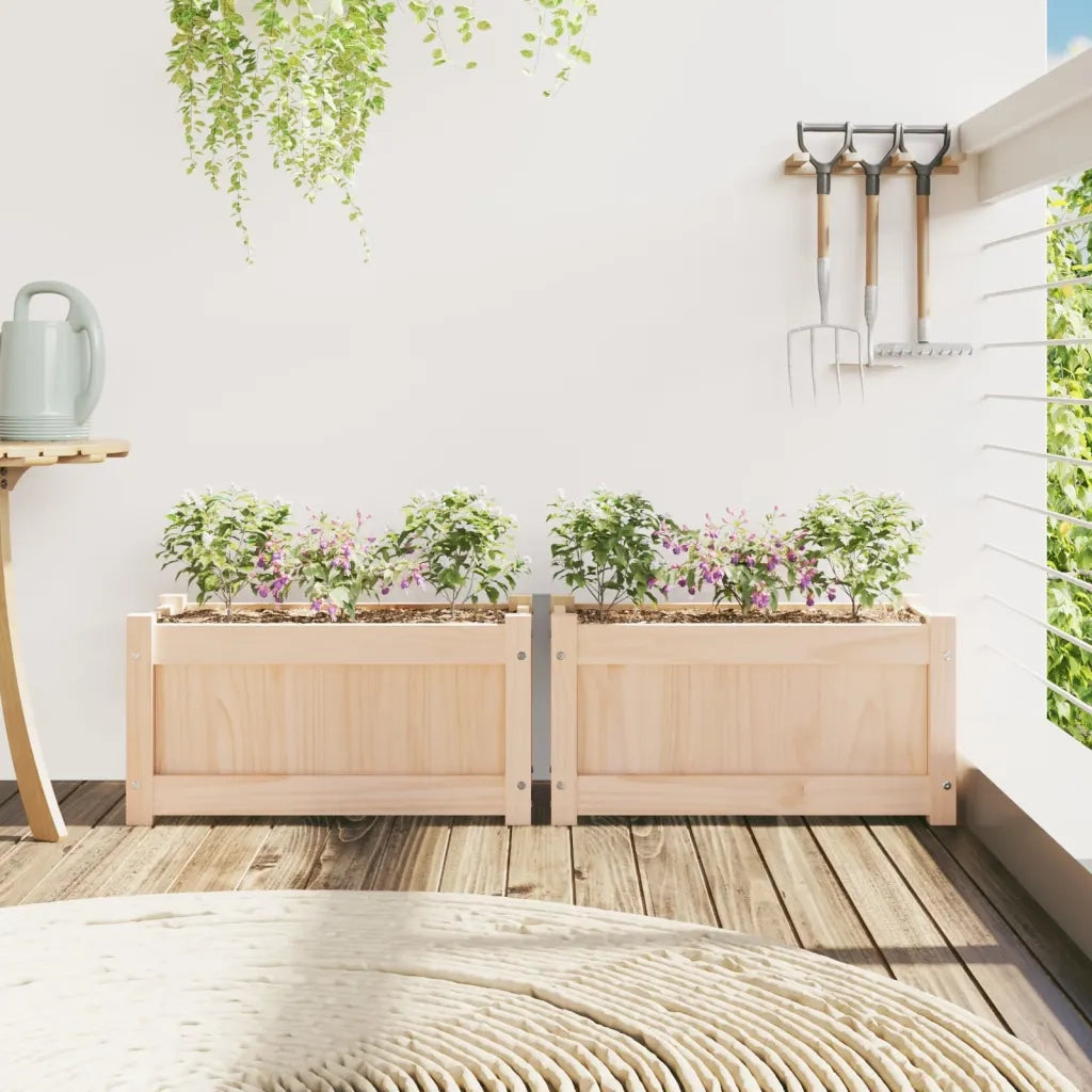 Fioriere da Giardino 2 pz in Legno Massello di Pinocod mxl 108673