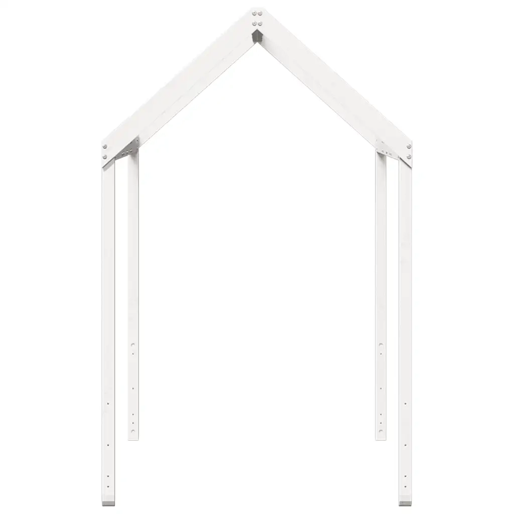 Tetto Letto Bambini Bianco 217x95,5x159 cm Legno Massello Pino