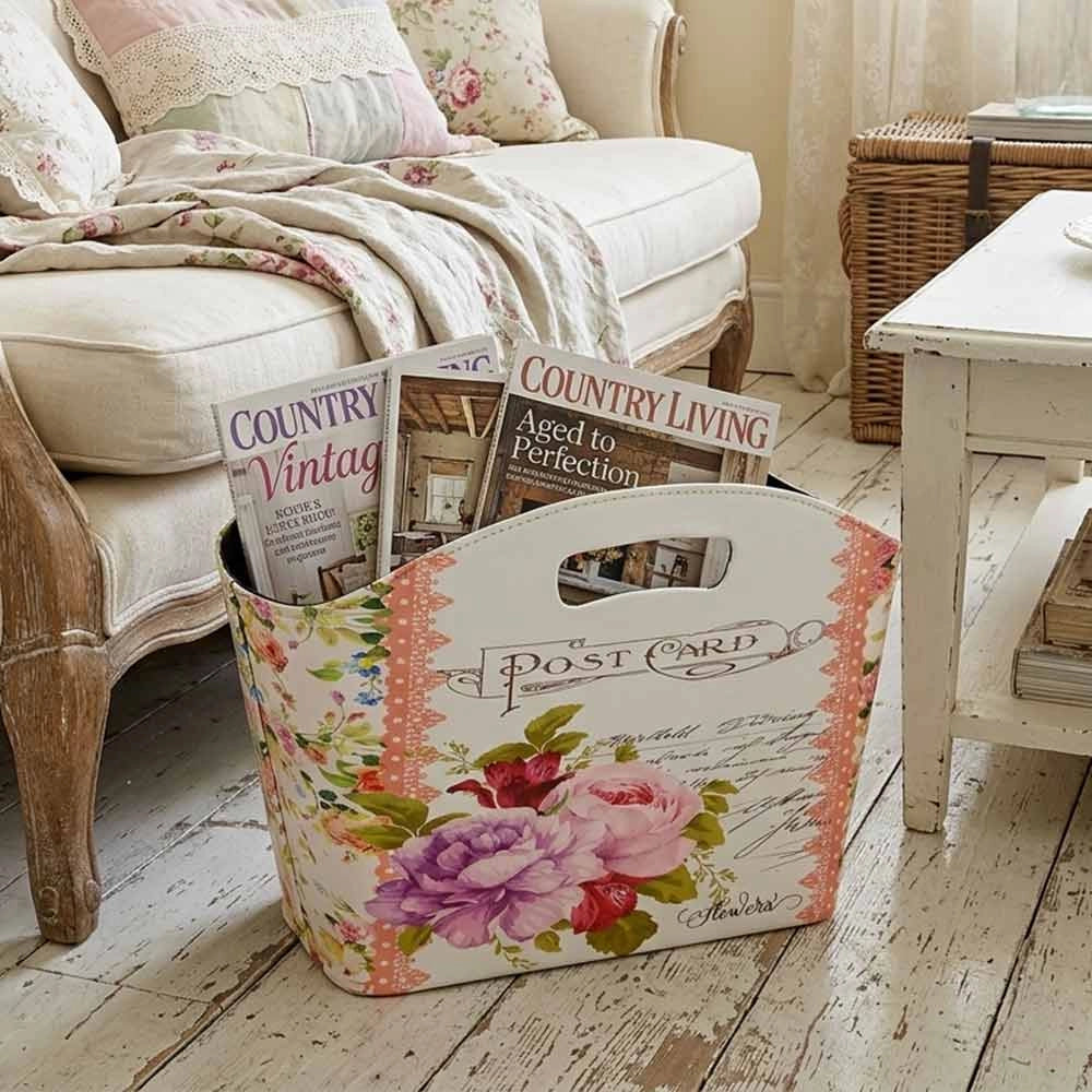 Borsetta Contenitore Flowers con manici fantasia floreale cm 40 x 15 x h 30