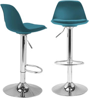 Set di 2 sgabelli da bar design blu anatra KARL