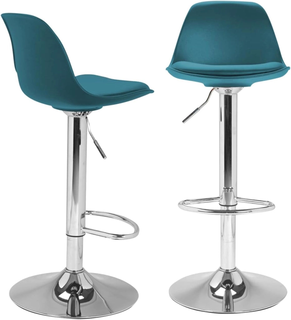 Set di 2 sgabelli da bar design blu anatra KARL