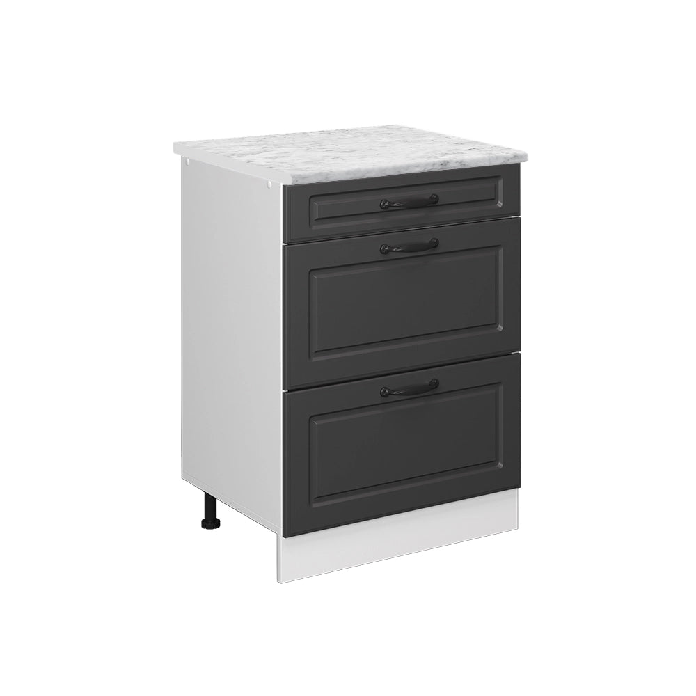 Vicco Mobiletto base per cucina Antracite casa di campagna 60 cm PL Marmo