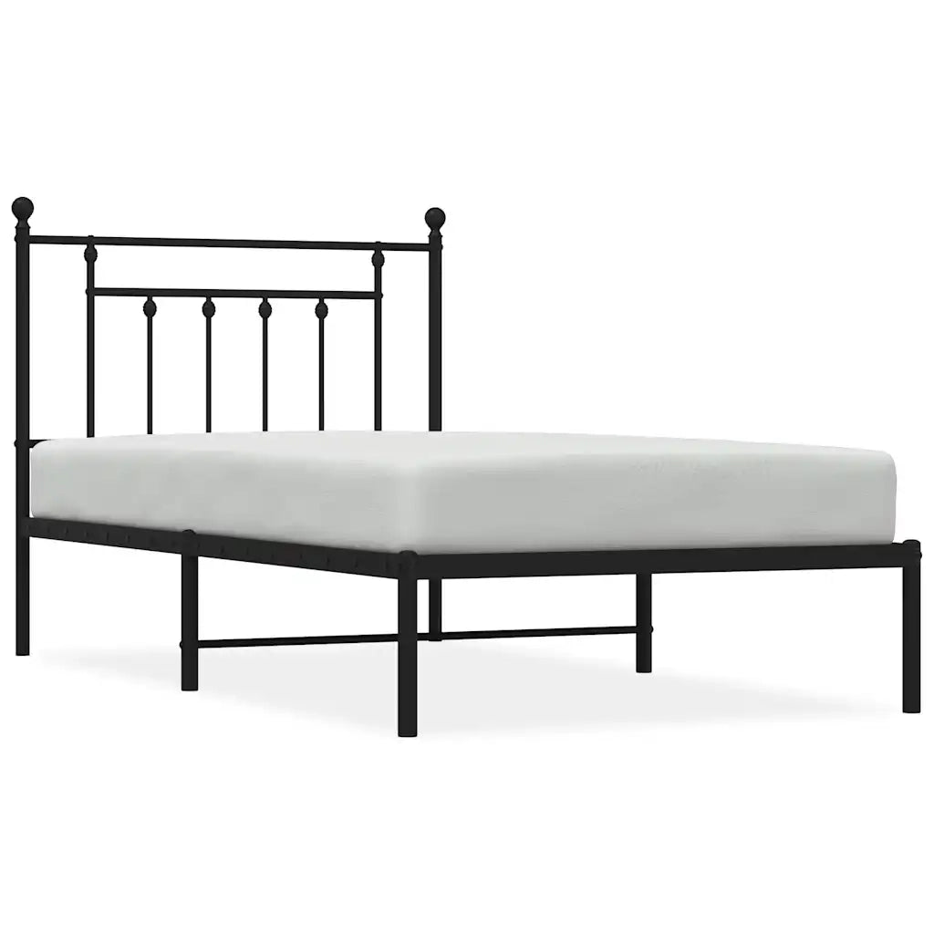 Giroletto con Testiera in Metallo Nero 100x190 cmcod mxl 81859