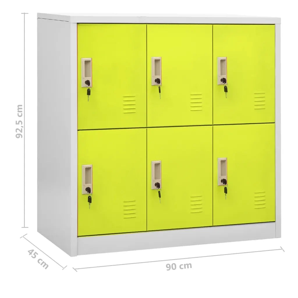 Armadietti Chiavi 5pz Grigio Chiaro Verde 90x45x92,5cm Acciaio 3095238