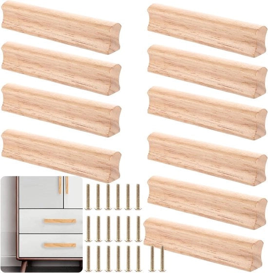 Greppi in legno di quercia massello - 120 mm - Greppi per mobili per cassetti - 10 pezzi