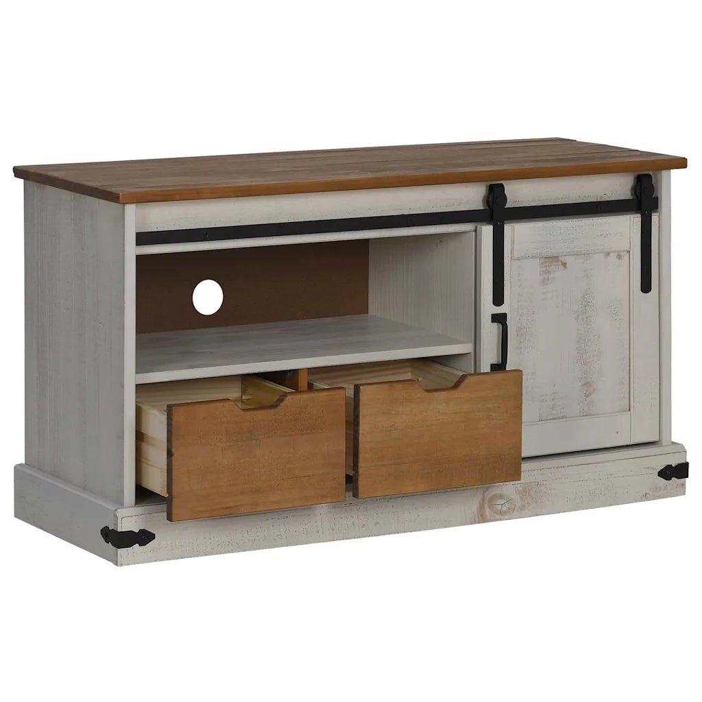 Mobile Porta TV HALDEN con Anta Scorrevole Bianco 110x40x60 cm 4018410