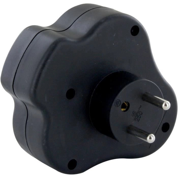 Domino 3x16A - CHACON - Triangolo con interruttore - Nero