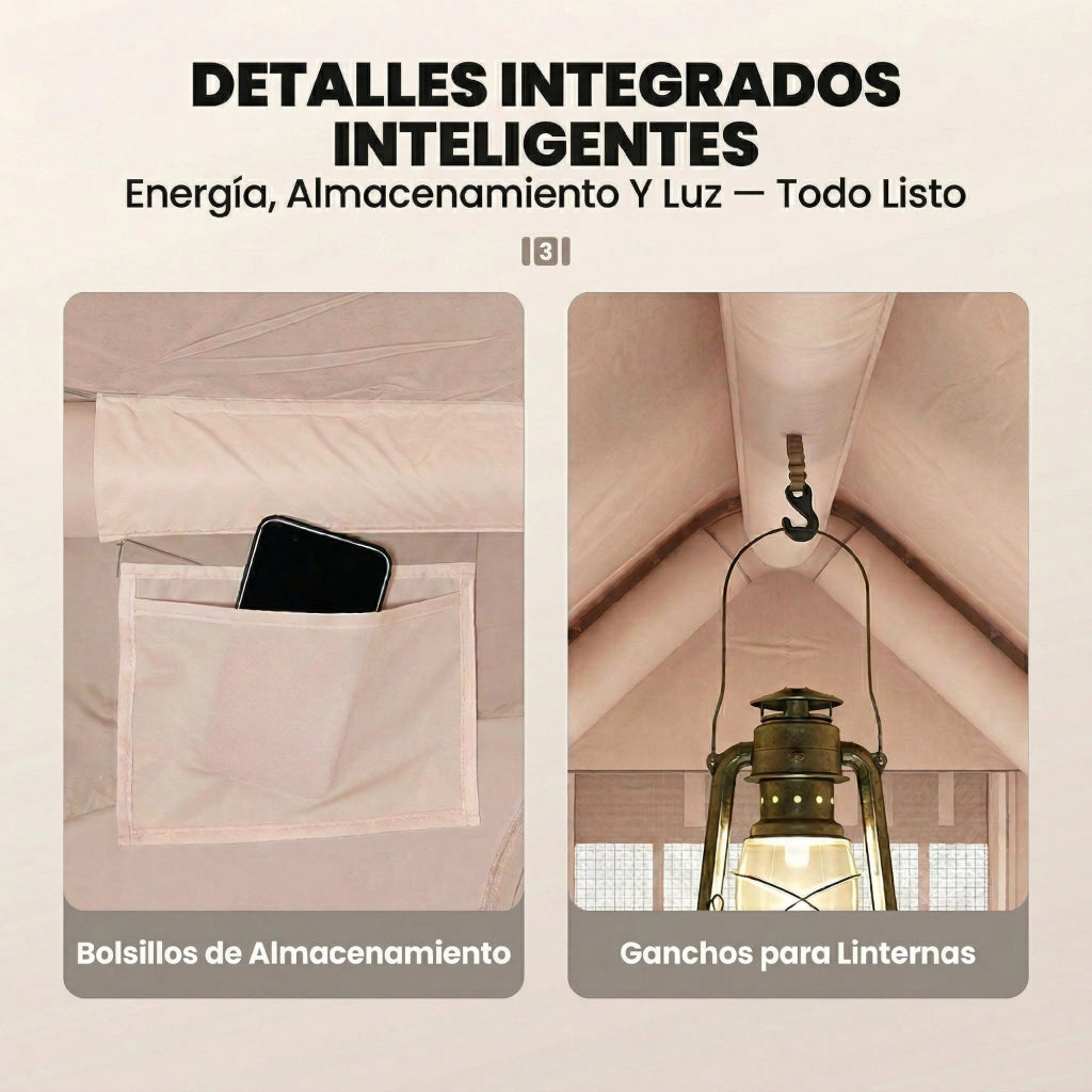 Tenda da Campeggio Inflabile con Camino e Lucernario ¨C zephmum ¨C Impermeabile UPF30+