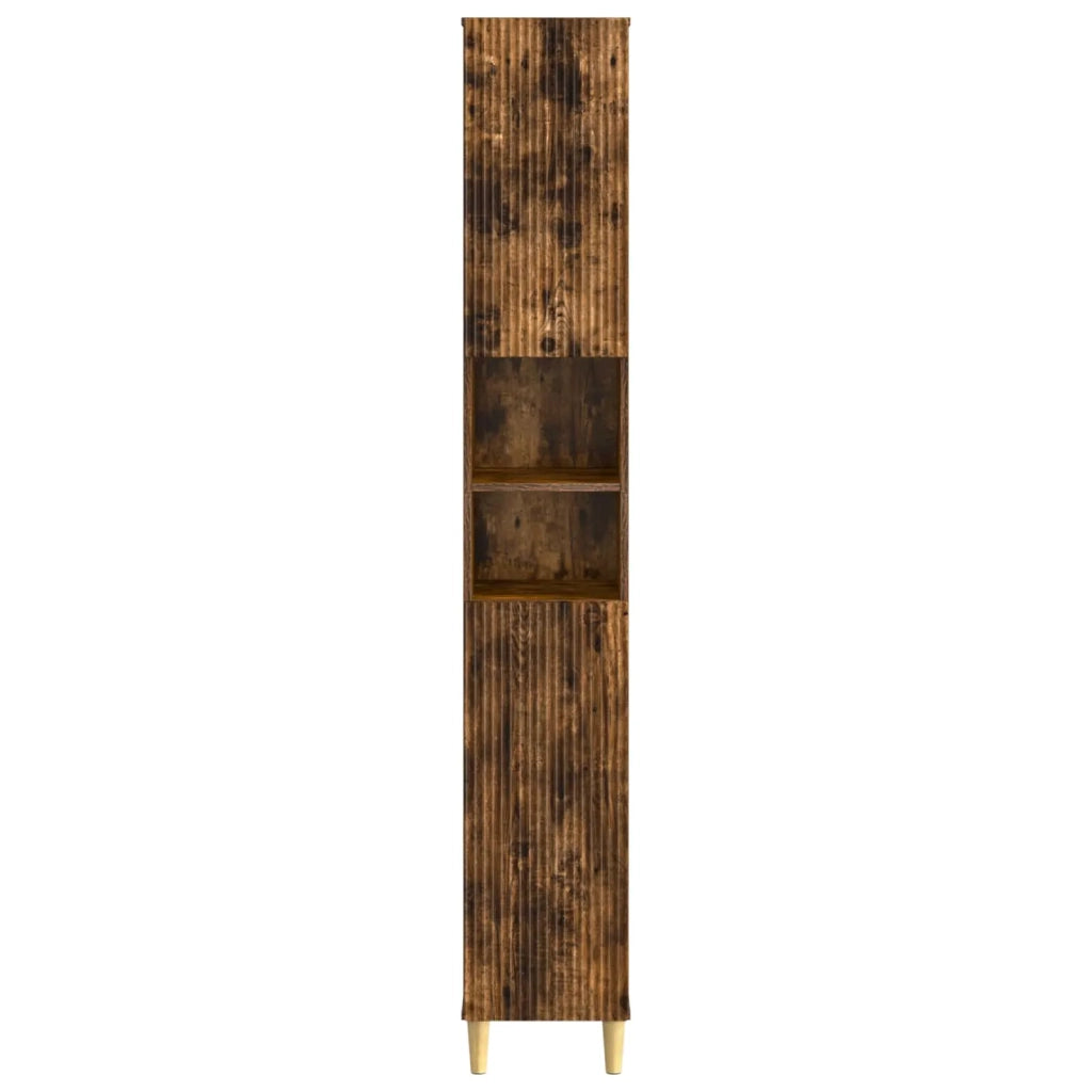 Armadio da Bagno con Ripiano Aperto ARNHEM Rovere Fumo 896600