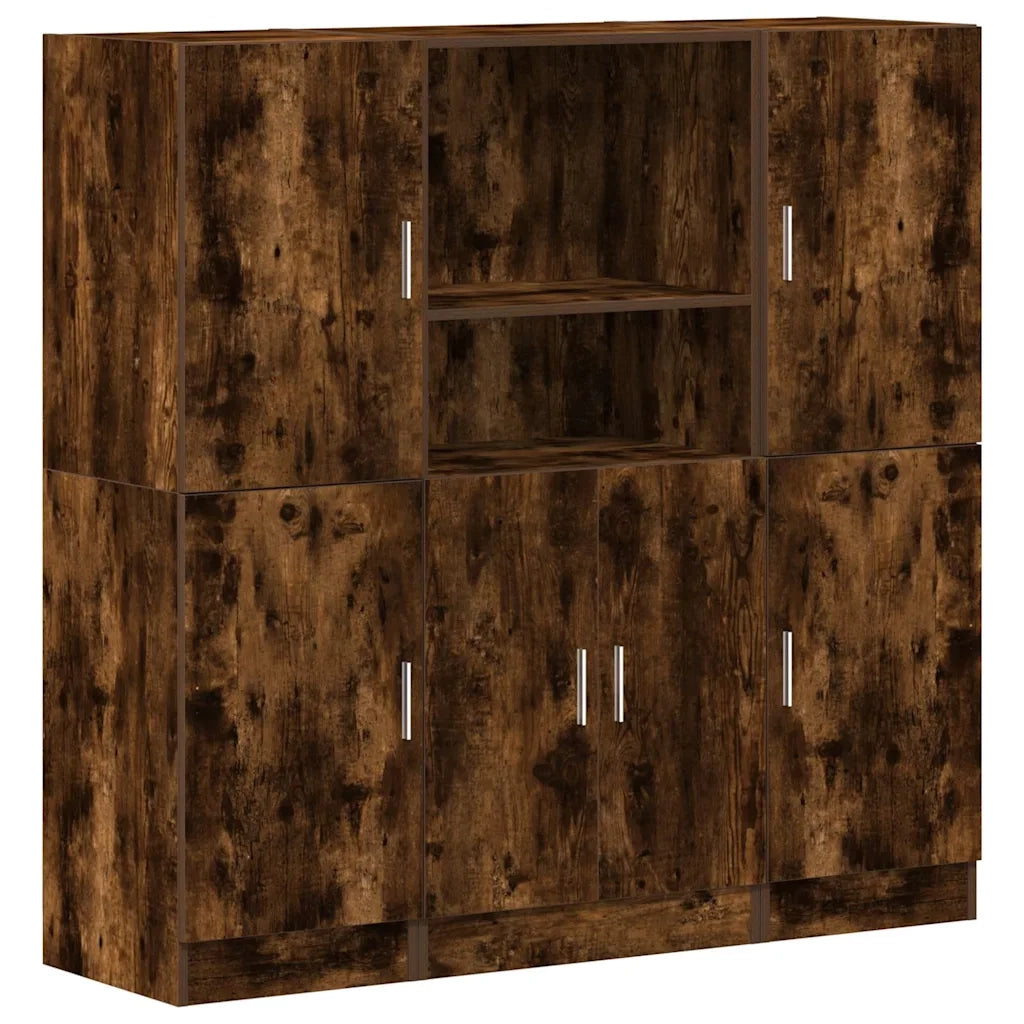 Set di Mobili da Cucina 3 pz Rovere Fumo in Truciolato 3324155