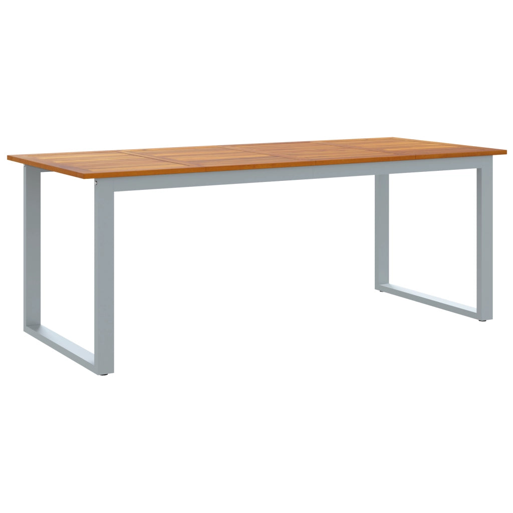 Set da Pranzo da Giardino 9 Pezzi in Legno Massello di Acacia e Metallo