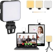 Luce di conferenza video con stativo e clip - Ring Light per webcam e computer selfie-licht per TikTok, telefono, YouTube - fotografia