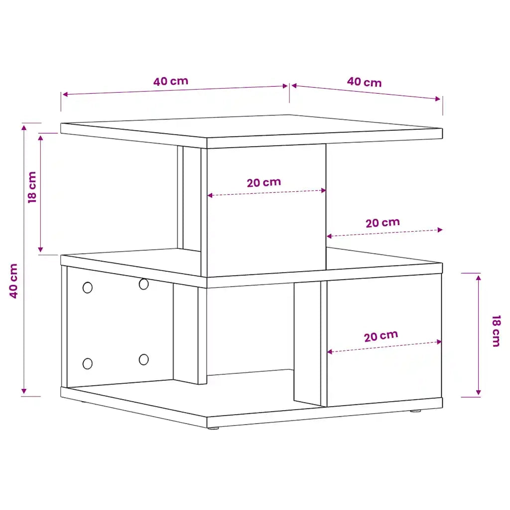 Tavolino Grigio Sonoma 40x40x40 cm in Legno Multistrato 815811