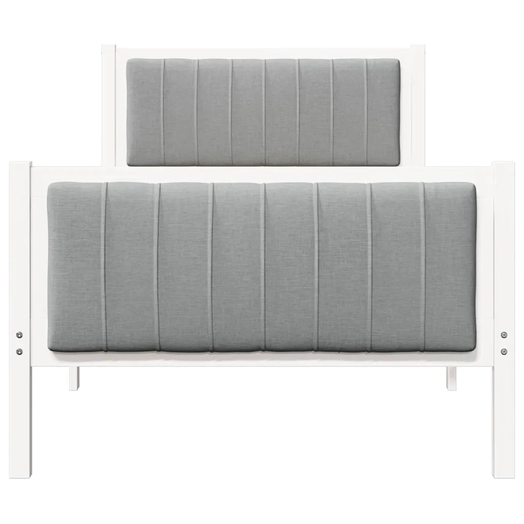 Struttura del Letto Bianco e grigio chiaro 90 x 200 cm 878498