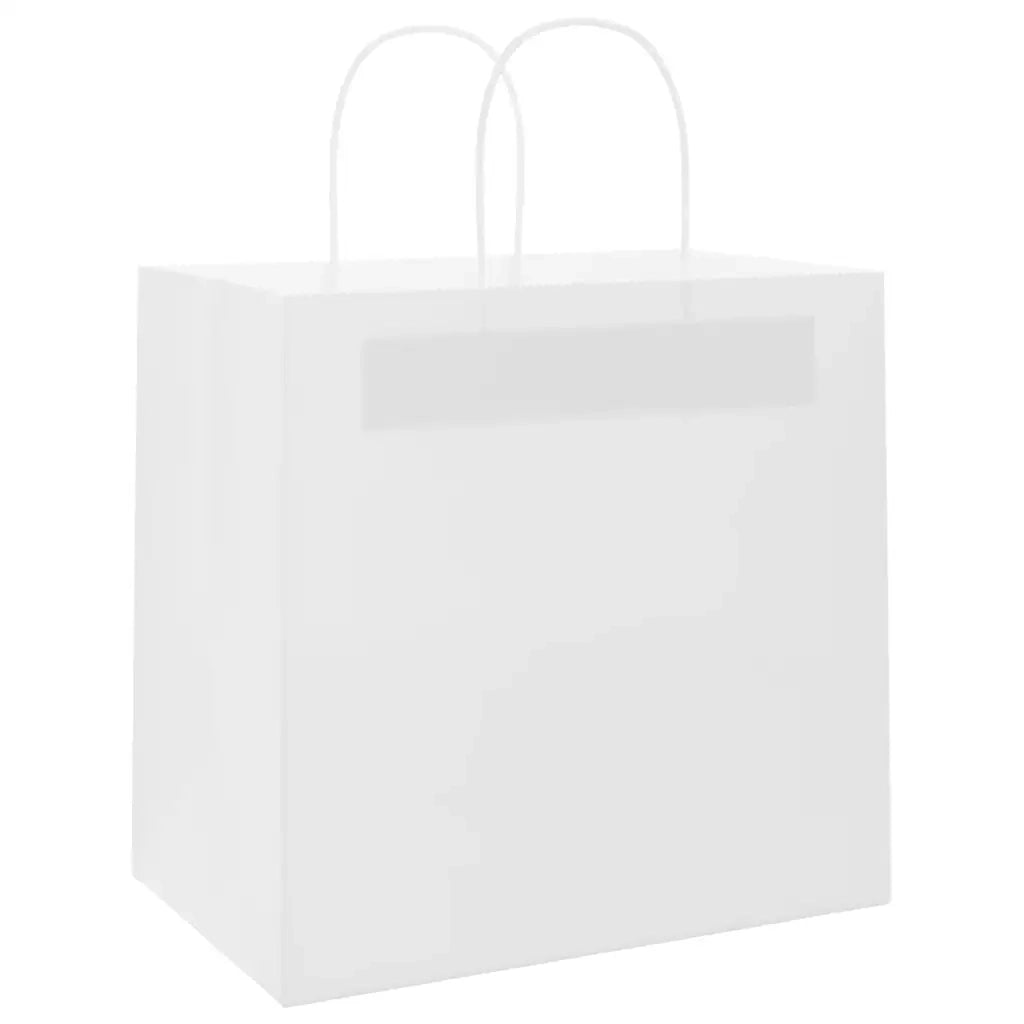 vidaXL Sacchetti di Carta 250 pz con Manici Bianchi 26x17x25 cm