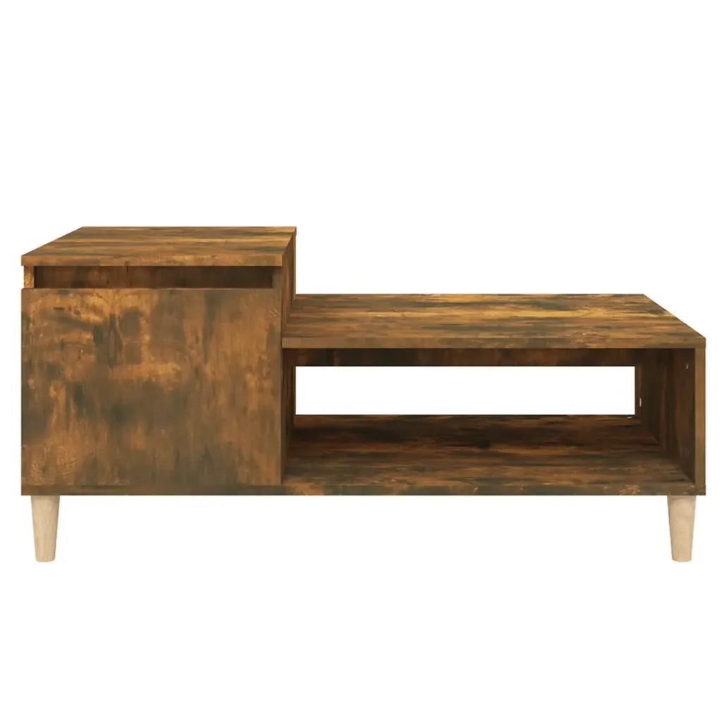 Tavolino da Salotto-Tavolino da soggiorno-Tavolo Rovere Fumo 100x50x45 cm Legno Multistrato 288875