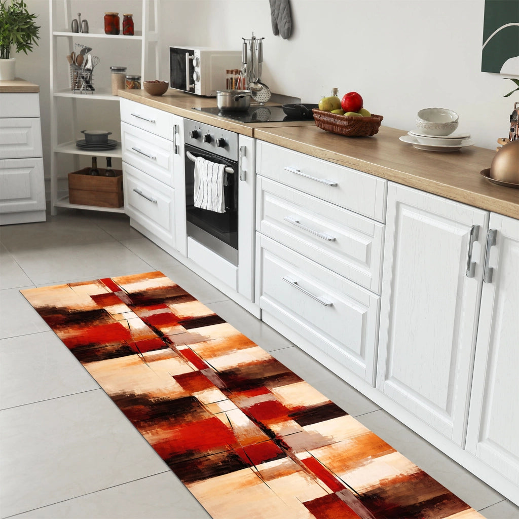 Tappeto da cucina antiscivolo, antimacchia passatoia multiuso 50x500 - Urban Rosso