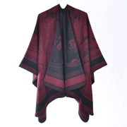 Nuovo scialle/sciarpa reversibile in jacquard stampato, scialle double-face in cashmere
