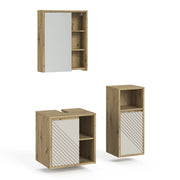 Set mobili bagno Viola Rovere artigianale 3 parti Vicco