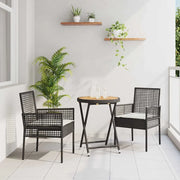 Set Bistro da Giardino 3 pcs Nero polyrattan 3334967