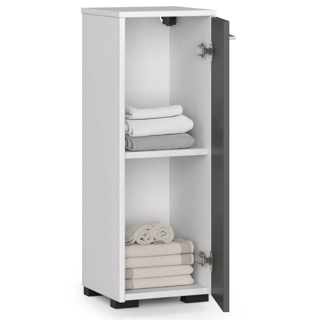 Mobile bagno AKORD Bianca 30 cm 1 anta inserto frontale Grigio Grafite 30x30x85 cm