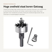 Sega a Tastone HSS-Carbide per Acciaio - Lunghezza del Taglio 26 mm - Profondità di Apertura 15 mm - Resistente ai Colpi - Resistente all'Usura e Duraturo - Per Foratura