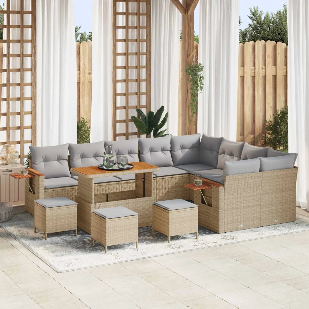 Set Divano da Giardino 13 pcs Beige polyrattan 3363092