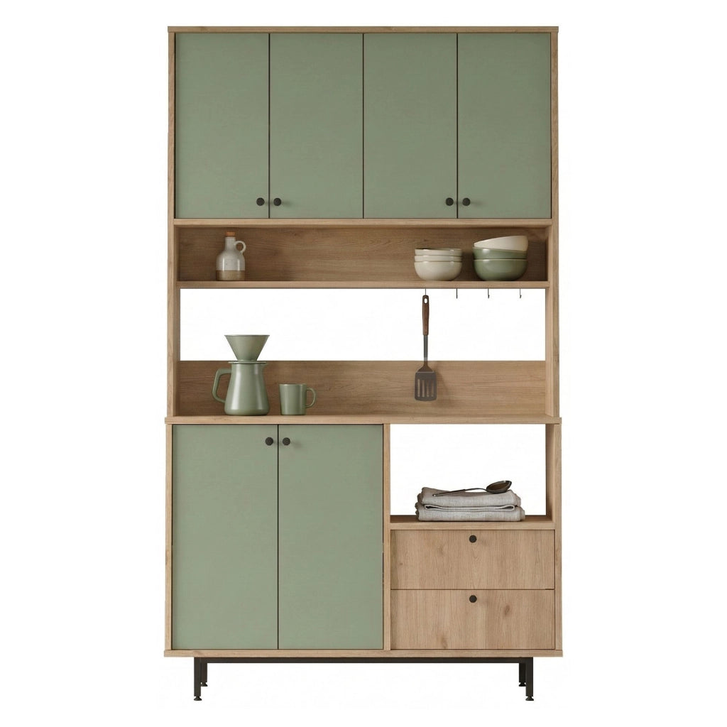 Madia Pianella, Credenza 2 Cassetti, 120x36x205h cm Verde