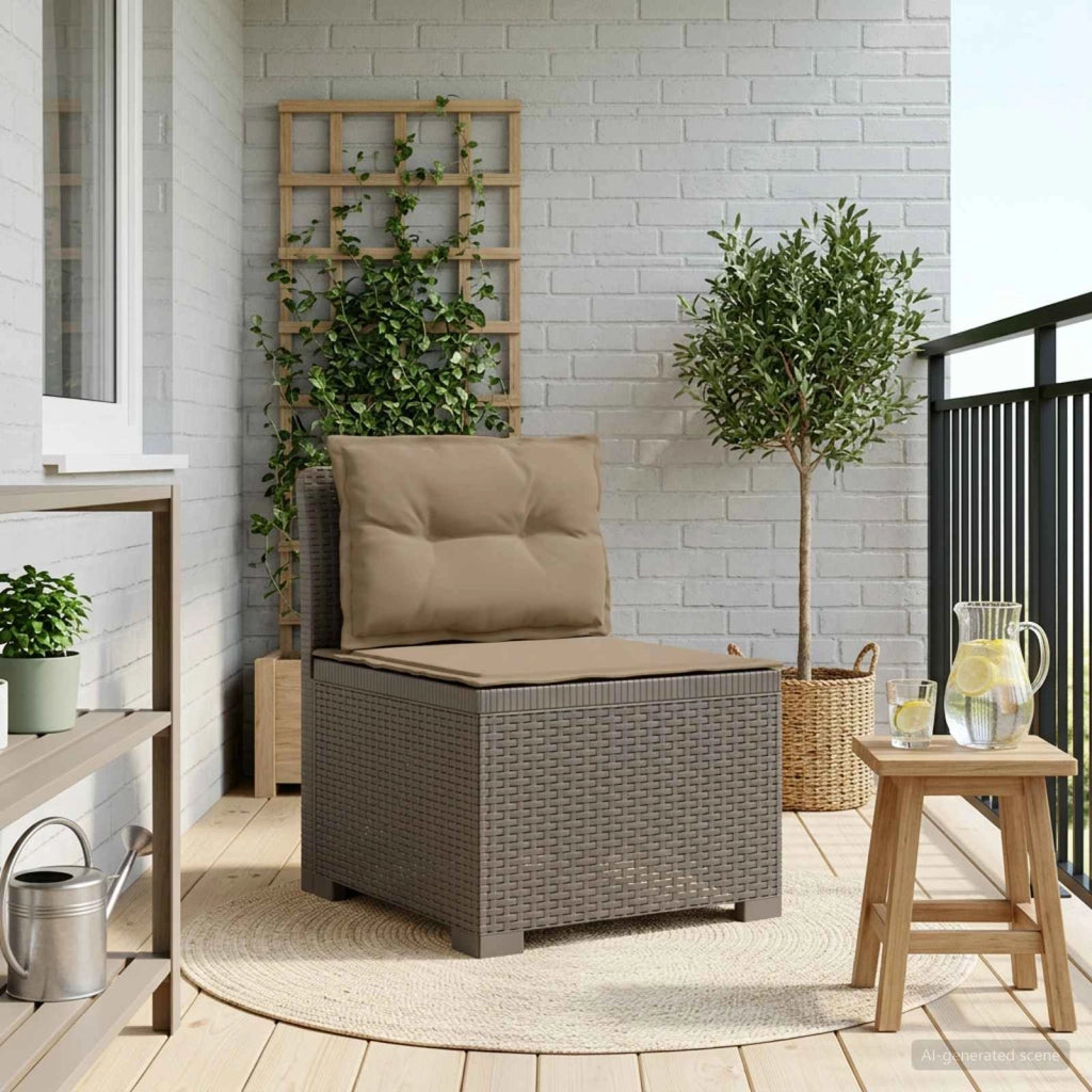 Divano da Giardino a 1 Posto con Cuscini Aspetto Rattan PP 8011810