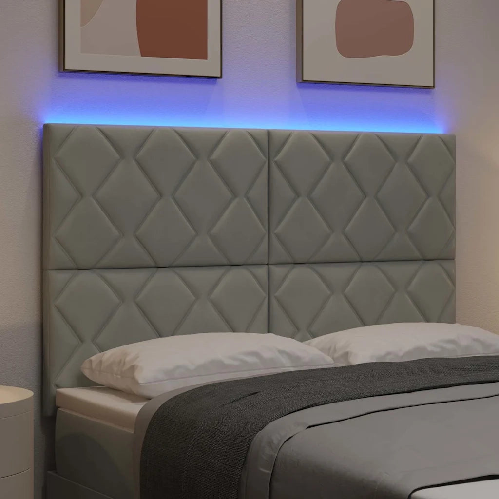 Testiera LED con testiera Grigio chiaro 160 cm Pelle Sintetica 3338534