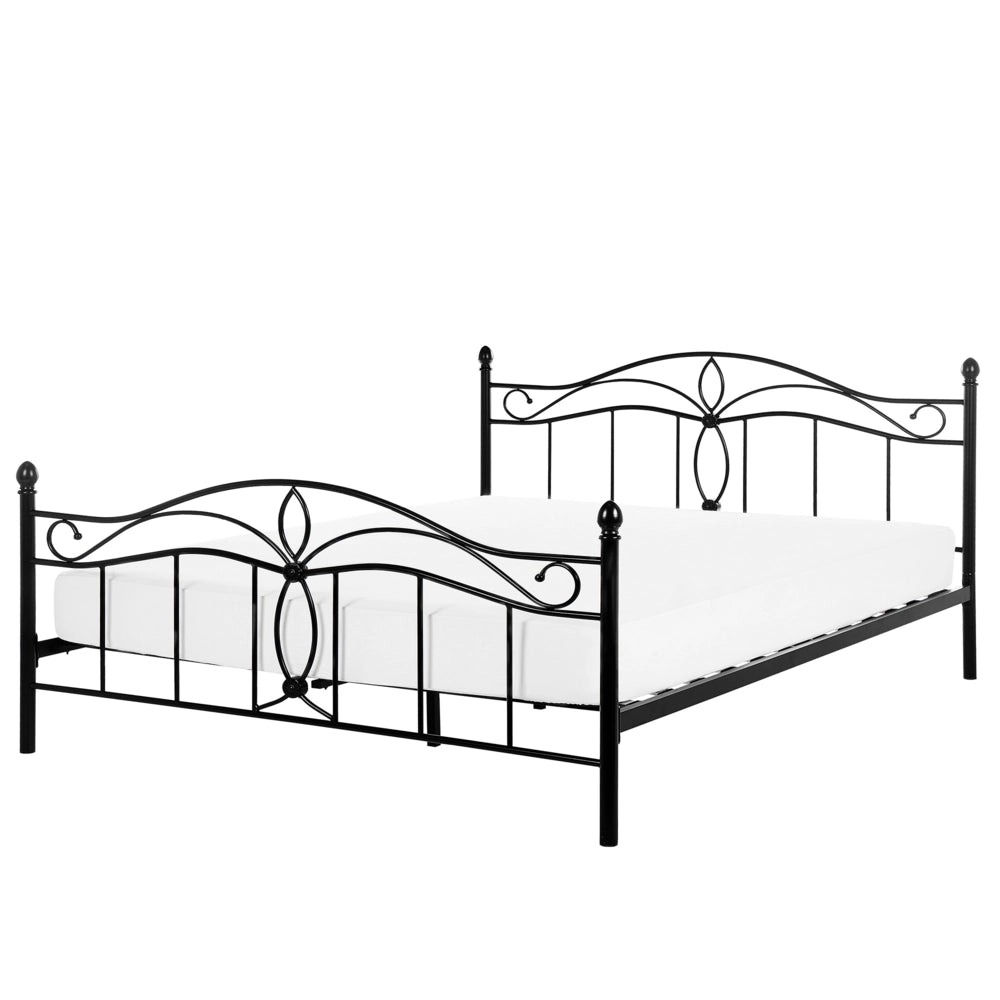 Letto Nero King Size Metallo Vintage letto grande camera da letto