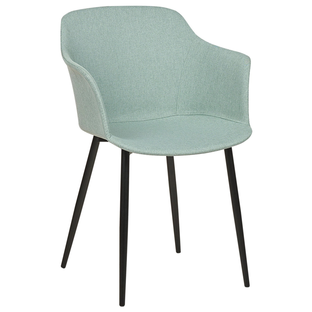 Set di 2 sedie da pranzo in tessuto verde menta imbottito con gambe nere Stile retrò Mobili per il soggiorno