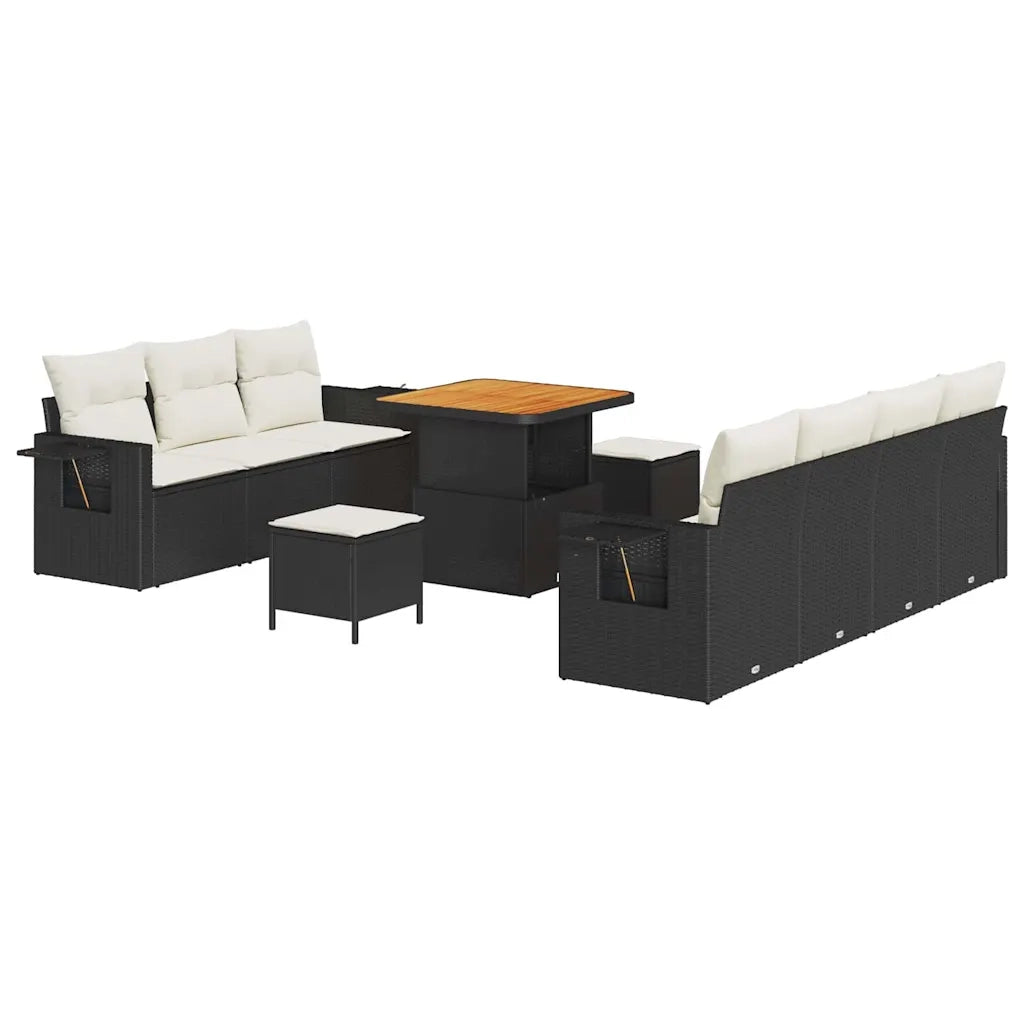 Set Divano da Giardino 10 pcs Nero polyrattan 3361705