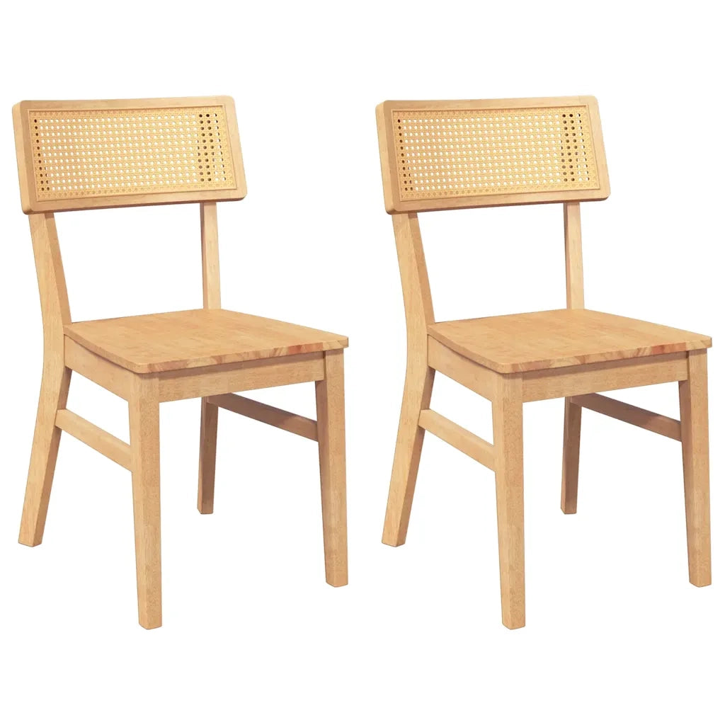 Sedie da Pranzo 2 pz in Legno Massello di Hevea 4102464